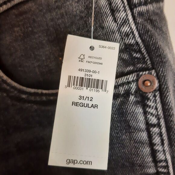 Gap Jeans Women 31/12R Cigarette High Rise Slim Stretch Washed Black 26" Inseam - Picture 6 of 10